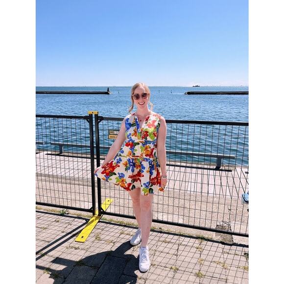 MARISSA WEBB x RTR Multicolor Floral Shift Sleeveless Tiered Mini Dress Size 0 - Picture 11 of 11